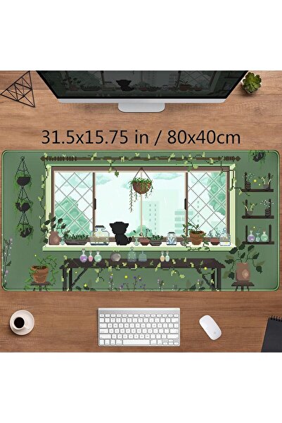 Generic LuckyCow Cute Green Plant XXL Gaming Mouse Pad 800×400mm