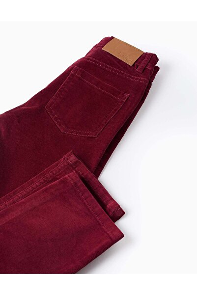 Ziddy Corduroy trousers 'slim fit' for boys, dark red
