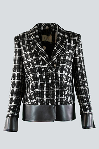IDYL Two Colored Leather Detail Jacket
