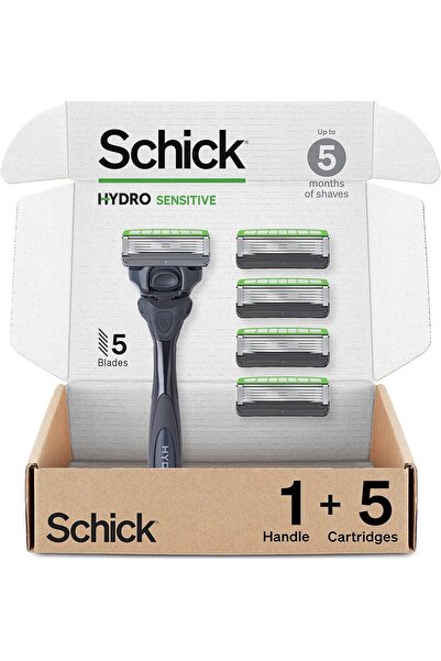 Schick ماكينة حلاقة هيدرو سينسيتيف للرجال، مقبض واحد + 5 شفرات