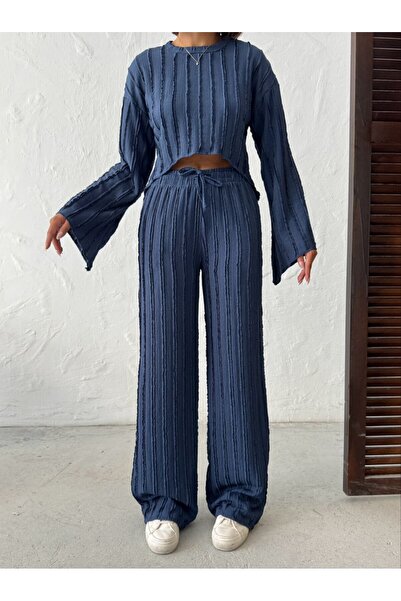 Zeynep Öykü Style Corduroy Casual Two-Piece Set