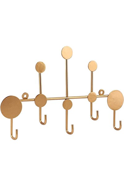Generic dedoot Wall-Mounted Coat Rack - 5 Gold Metal Hooks for Coats, Hats, Keys & Bags