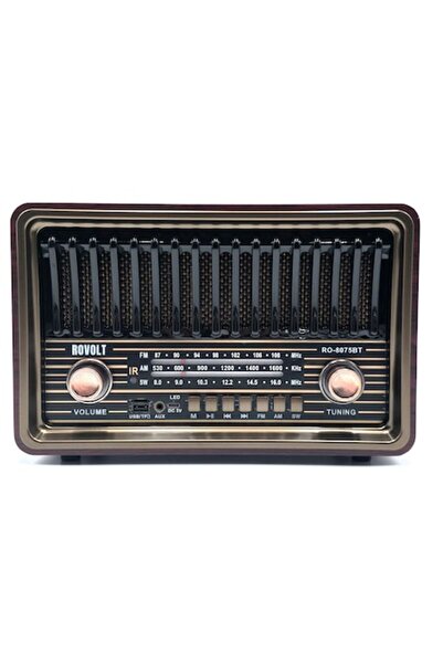 Rovolt Classic Vintage Radio 8075BT with Bluetooth, MP3, USB, Remote & Rechargeable Battery