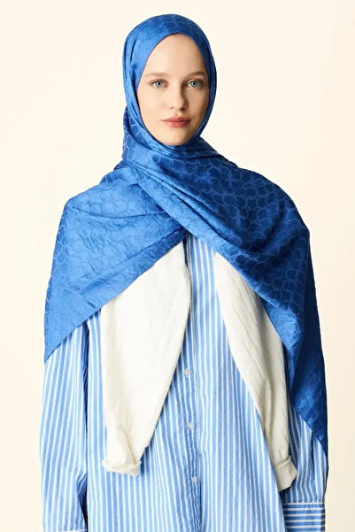 Madame Polo Premium Jacquard Shawl Ring Pattern - Blue