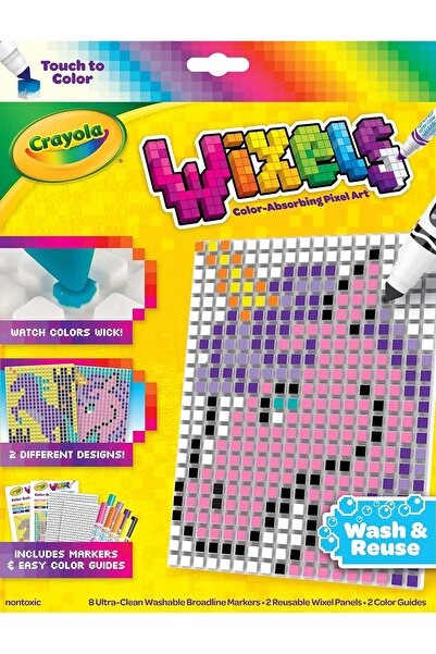 Crayola Unicorn Wixels Activity Set - Pixel Art Coloring, 8 Washable Markers, Ages 6+