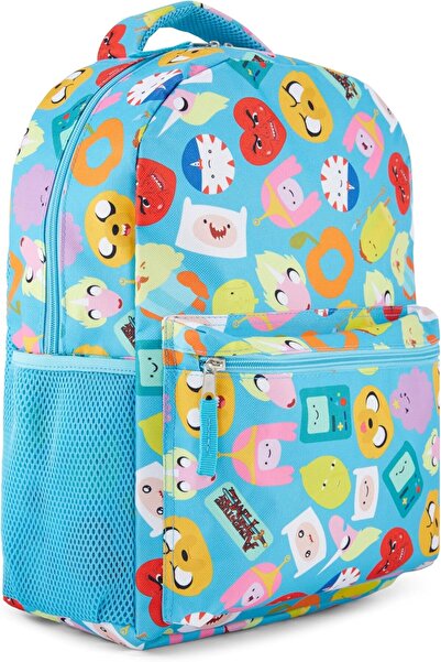 Adventure Time Classic Cartoon Backpack - Full Finn & Jake Print, Light Blue