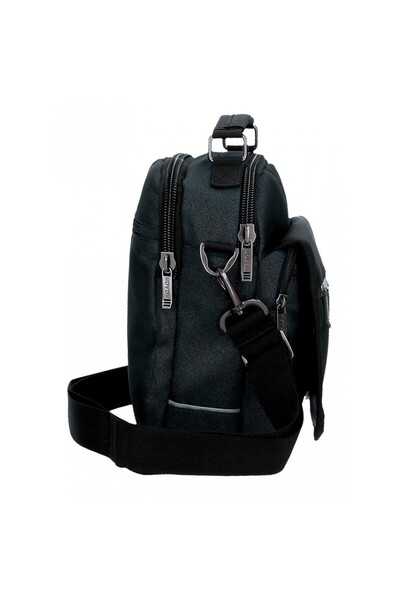 Movom Men's shoulder bag, 2 compartments Trimmed, navy blue, 20x25x12 cm