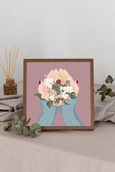 Dekorsiahome Τετράγωνος πίνακας με ξύλινο πλαίσιο TK2304