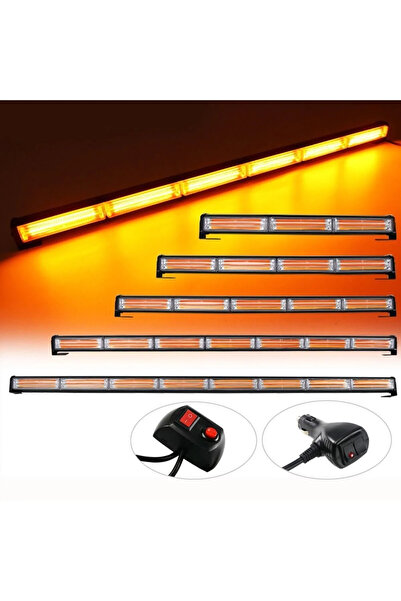 C9 E-Mark- Tip Onaylı 90 cm 17 Farklı Yanış Modlu 80W Turuncu 8 COB LED Off Road Led Lamba