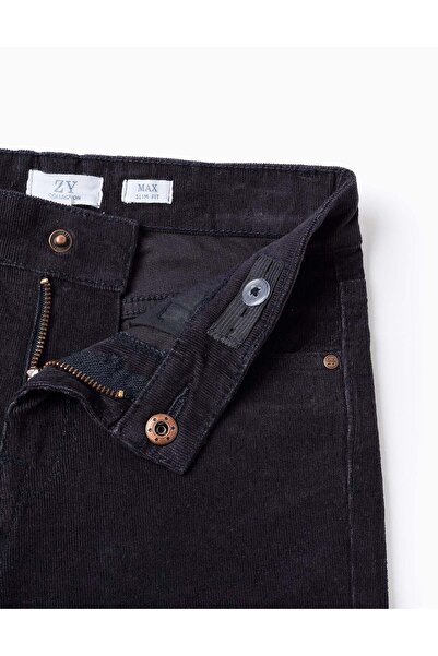 Ziddy Corduroy trousers 'slim fit' for boys, dark blue