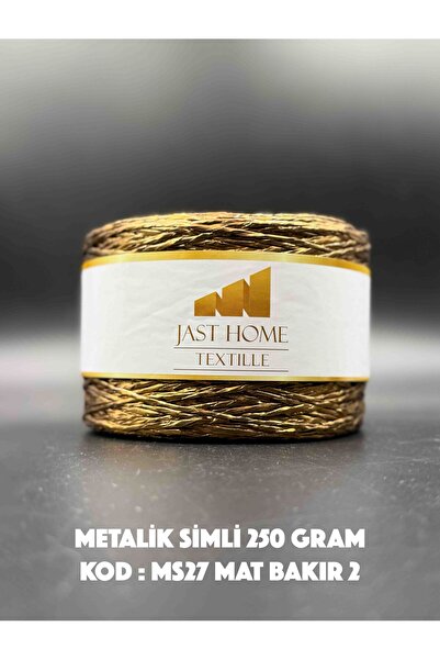 Jast Textile Metalik iki Büküm Simli Kağıt Ip , 250 gram , 420 Metre , 100% P...