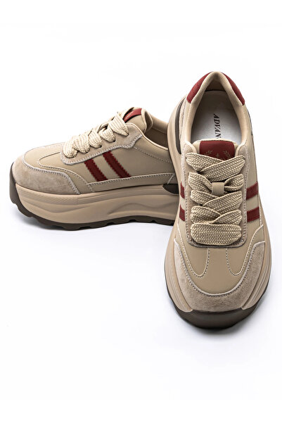 advancer Women's Sports Shoes Made of Genuine Leather Y6306 Peach