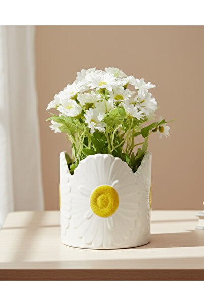 REDTAG White Daisy Arrangement In Ceramic Pot