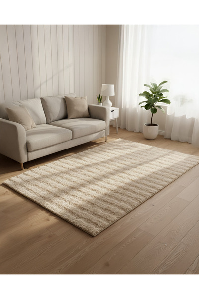 REDTAG Beige Faux Fur Area Rug