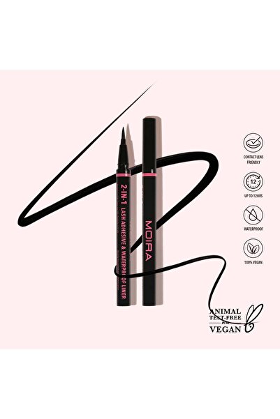 MOİRA لاصق رموش 2 في 1 وبطانة مقاومة للماء