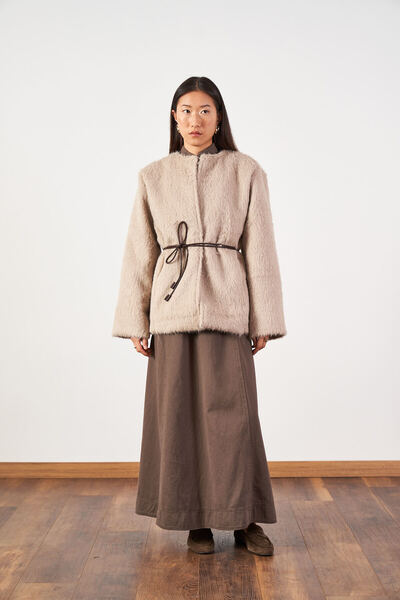 Mevra Ζώνη από συνθετικό δέρμα καφέ