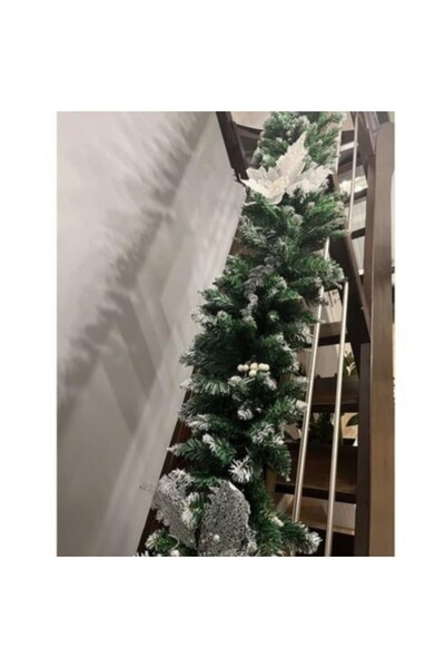 zola Decorative Christmas tree garland, Zola, for Christmas, snow-white peaks, 270 x 29 cm