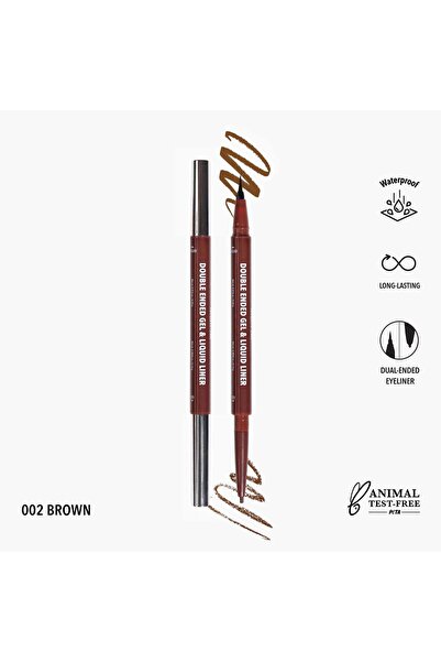 MOİRA Double Ended Gel & Liquid Liner (002, Brown)
