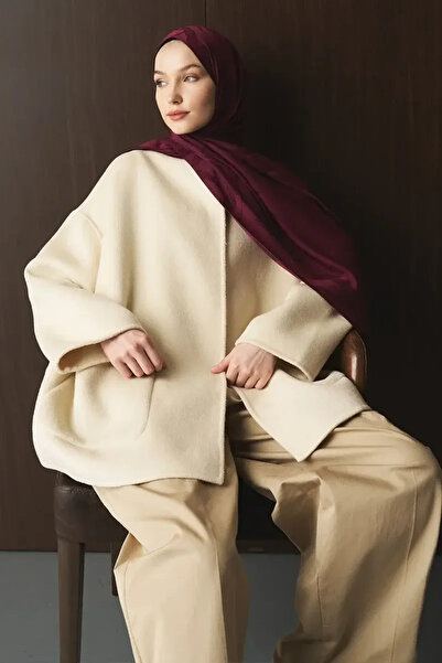 Madame Polo Naiya Jakar Şal Wave Desen - Mürdüm