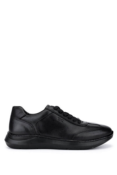 Tamer Tanca Men's Genuine Leather Black Casual Shoes