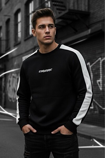 Oksit Comsumc Three Thread Ş Fleece-Lined Crew Neck Men's Sweatshirt