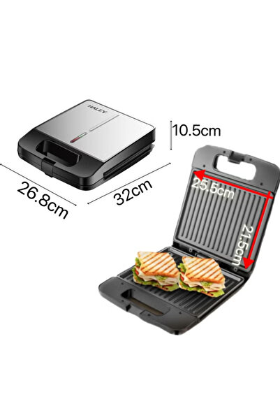 HALEY 1400W Sandwich & Panini Press – 4-Slice, Non-Stick, Cool-Touch, Safety Lock, Overheat Safe