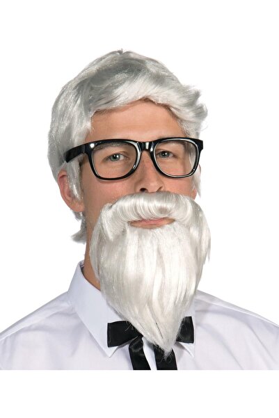 Generic Rubie's Southern Colonel Wig and Beard Set - White, One Size