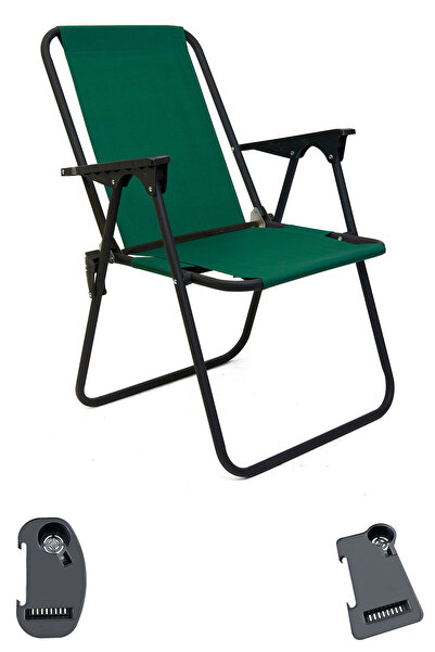 moniev Litea Kamp Sandalyesi Katlanır Piknik Sandalye ve Bardaklık Yeşil