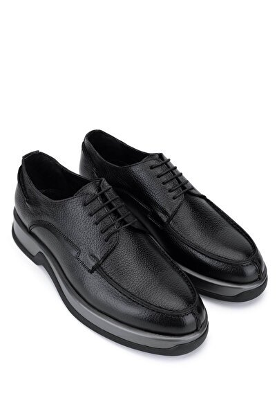 Tamer Tanca Men's Genuine Leather Black Floater Casual Shoes