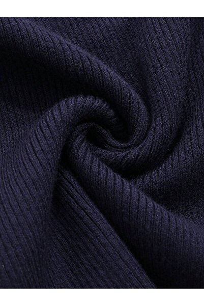 VASK Bluză pentru femei cu mânecă lungă, cu gât înalt material reiat basic