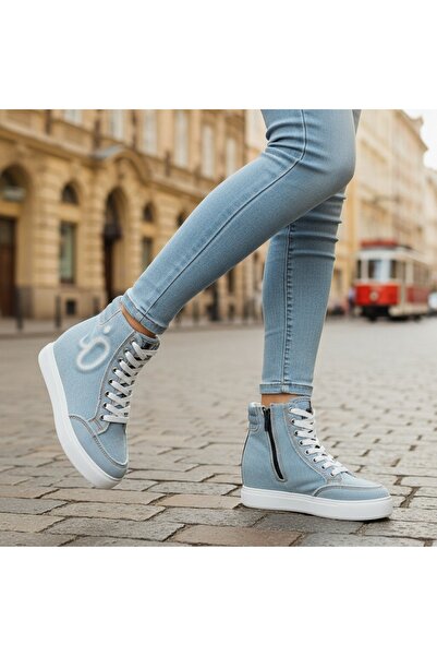 OEM Women's high-top sneakers, lightweight, ideal for all seasons, lace-up and zipper closure, Q983
