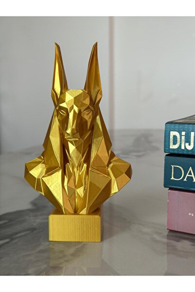 Home Anübis Büst - Altın Renk - Dekoratif Masa Süsü