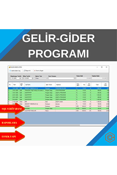 35CC SOFT Cari Takip ve Gelir Gider Yönetim Programı – Paket Program-Lisanslı...