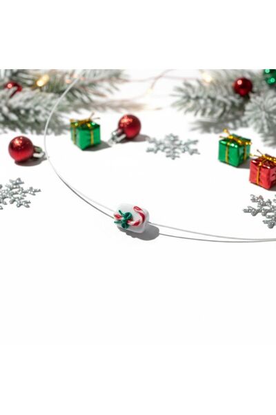 YUSSO ACCESSSORY El Yapımı Porselen Yılbaşı gift Figürlü Kadın Kolye
