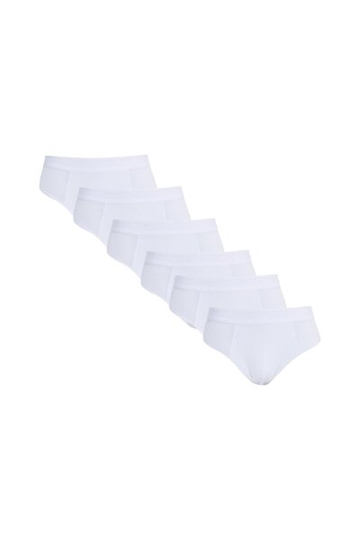 Tudors Men's 6-Pack Stretch Fabric White Slip Underpants