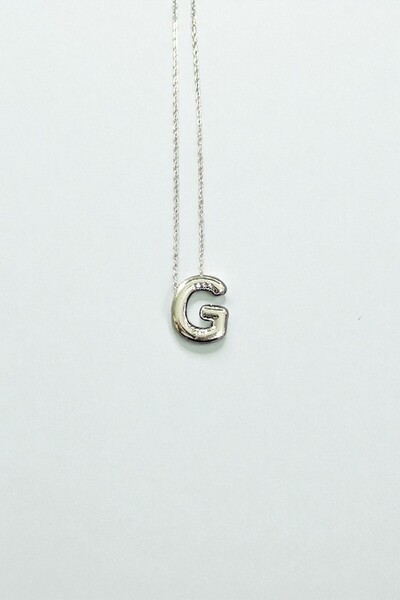 BLIZGANTIS قلادات بالون ثلاثية الأبعاد بحروف من الفولاذ الفضي