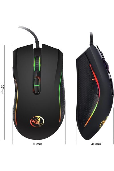 HXSJ 7 Color LED Optical Wired Computer Gaming Mouse 3200DPI 7 Buttons (A869)