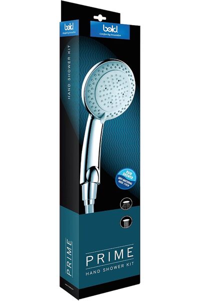 BOLD Prime Shower Kit – 61cm Rectangular Rain Shower with Rail & Flexible Hose – 1 year warranty
