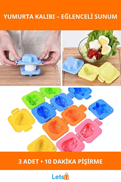 Letsii قوالب السوشي والبيض المسلوق بأشكال ممتعة 3 قطع