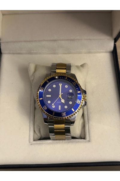 QUARTZ Steel Men's Wristwatch with Calendar in Gift Box