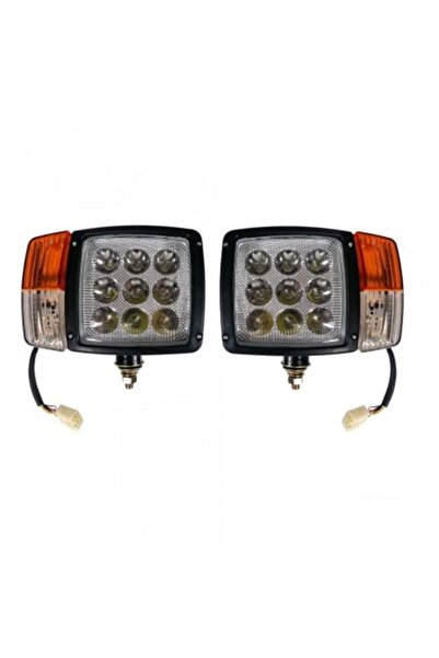 DELUXETUNING Set faruri auto cu semnalizator, stânga și dreapta, 9 LED-uri, cu cablu și mufă, 12-24V