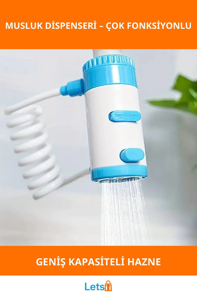 Letsii موزع صابون وموسع صنبور المطبخ متعدد الوظائف باللون الأبيض والأزرق