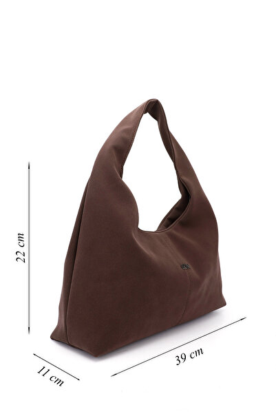 GÖNDERİ(R) Women's / Girls' Brown Suede Hand and Shoulder Bag