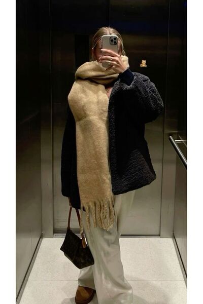 Goldmine Eșarfă unisex ușoară și umflată caramel