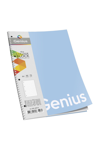 OEM Schoolboy notebook, 80 sheets, 70g/m2, spiral, A4, dictation, pastel cover