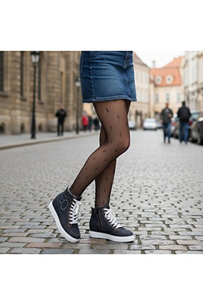 OEM Women's high-top sneakers, lightweight, ideal for all seasons, lace-up and zipper closure, Q983