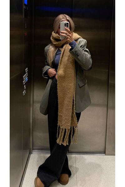 Goldmine Eșarfă unisex ușoară și umflată caramel