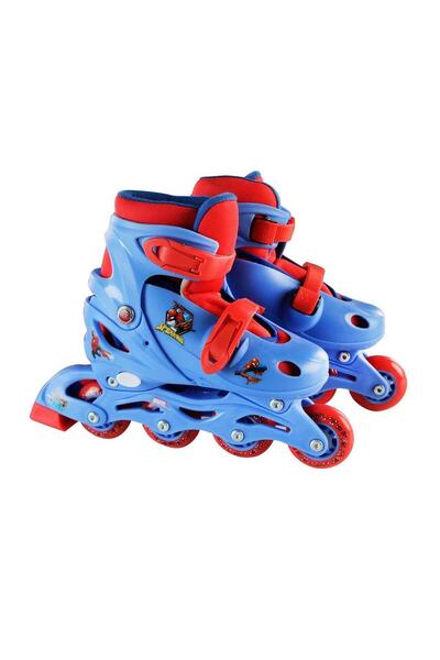 hak-iş oyuncak Adjustable 4-Wheel Spider-Man Roller Skates - Size 35-38 - Ages 5+