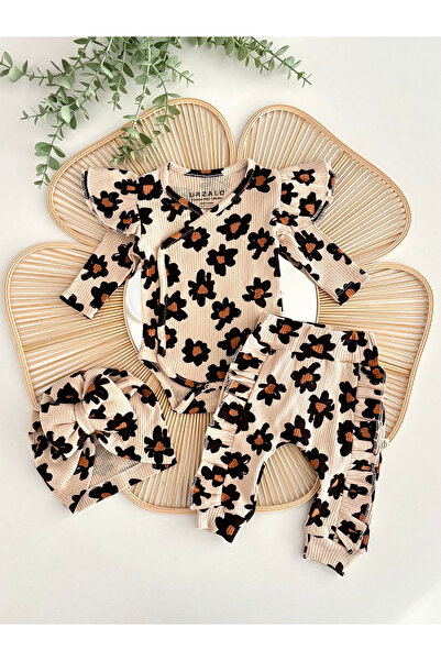 Jammybaby Bloomia Baby Girl Luxury 100% Cotton Ruffled Bodysuit Pants Ribbed Set