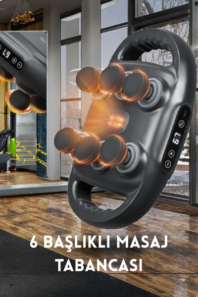 MO DOU 6 Başlıklı Şarjlı Masaj Aleti – Derin Doku Kas Rahatlatıcı, LCD Ekranl...